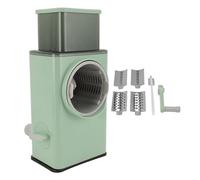 Cloimei Râpe à fromage rotative manuelle en acier inoxydable de qualité supérieure avec lames réglables, légumes multifonctionnel à manivelle pour la cuisine, préparation des alim (Verte)