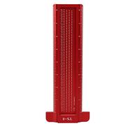 Cloimei Règle de trou pour le travail du bois en alliage d'aluminium TS8, outil de mesure en forme de T avec échelle imprimée au pour les projets de menuiserie d'usinage CNC 233x8 (Rouge)
