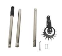 Cloimei Rotary Lawn Edger Manual Lawn Edging with Single Wheel Manganese Stainless Steel Handle for Yard Garden Landscape Sidewalk Effortless Trimming (3 Sections)