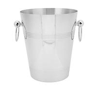 Cloimei Seau à glace en acier inoxydable, refroidisseur de vin de grande capacité, refroidisseur de boissons avec poignées pour fêtes, événements en plein air et à domicile (Argent Taille L)