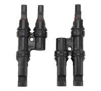 Cloimei Solar Panel Branch Connectors 3 Way T Type IP67 Parallel Connection Kit for Solar Power System PPO Copper Conductor 110x21x60mm 2 Pack Set