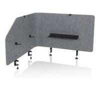 hjh OFFICE Cloison Acoustique pour Bureau FLEXMIUT T Top 50 x 160 cm Tissu de Protection visuelle, cloison de Bureau, Gris, 891015