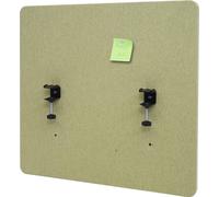 Cloison acoustique de bureau HWC-G75, protection visuelle de bureau Tableau d'affichage, double paroi tissu/textile ~ 60x65cm vert