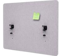 Cloison acoustique de bureau HWC-G75, protection visuelle de bureau Tableau d'affichage, double paroi tissu/textile ~ 60x75cm gris