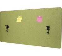 Cloison acoustique de bureau HWC-G75, protection visuelle de bureau Tableau d'affichage, double paroi tissu/textile - 60x120cm vert