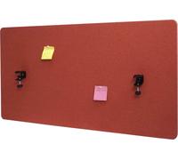 Cloison acoustique de bureau HWC-G75, protection visuelle de bureau Tableau d'affichage, double paroi tissu/textile ~ 60x120cm brun