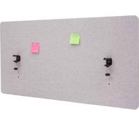 Cloison acoustique de bureau HWC-G75, protection visuelle de bureau Tableau d'affichage, double paroi tissu/textile ~ 60x120cm gris