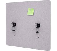 Cloison acoustique de bureau HWC-G75, protection visuelle de bureau Tableau d'affichage, double paroi tissu/textile ~ 65x60cm gris