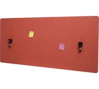Cloison acoustique de bureau HWC-G75, protection visuelle de bureau Tableau d'affichage, double paroi tissu/textile ~ 60x140cm brun