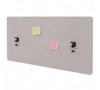 Cloison acoustique de table HWC-G75, double paroi en tissu 60 x 120 cm beige