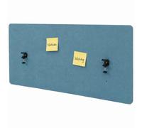 Cloison acoustique de table HWC-G75, double paroi en tissu 60 x 120 cm turquoise