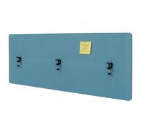 Cloison acoustique de table HWC-G75, double paroi en tissu 60 x 160 cm turquoise