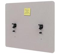 Cloison acoustique de table HWC-G75 double paroi en tissu 60 x 65 cm beige