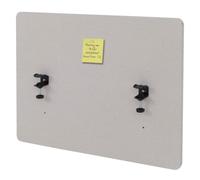 Cloison acoustique de table HWC-G75, double paroi en tissu 60 x 75 cm beige