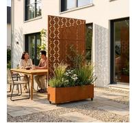 Cloison avec jardinière Aaskis 190 x 82 x 38 cm acier rouille noble
