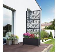 Cloison avec jardinière Surnskoki acier galvanisé 190 x 82 x 38 cm noir