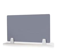Cloison de bureau en acrylique, 30 x 90 cm avec 2 clips, barrière de protection grise pour bureaux, bibliothèques, salles de classe - Améliore l'intimité de l'espace de travail