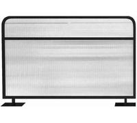 Cloison de confidentialité for bureau, salle à manger, cloison en fer, panneau d'intimité for restaurant avec verre translucide for espace de travail, bureau, salle à manger(Black,100x120x28cm)