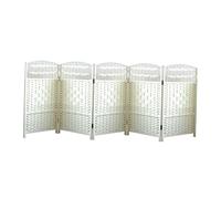 Cloison De Pièce Courte Portable, Séparateur Décoratif Pliant De 4 À 6 Panneaux, Écran De Tissage Autoportant, for Dortoir De Bureau De Salle D'étude(White,80x40cm-5 Panels)