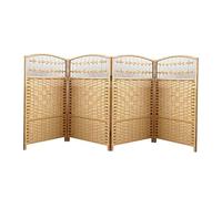 Cloison De Pièce Courte Portable, Séparateur Décoratif Pliant De 4 À 6 Panneaux, Écran De Tissage Autoportant, for Dortoir De Bureau De Salle D'étude(Wood Color,80x40cm-4 Panels)
