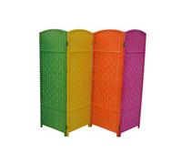 Cloison De Séparation 120 Cm Haut Et Paravent Pliable, Cloison en Osier Tressé À Double Charnière for Chambres Bureaux Domicile(Color-2,120X40CM-3 Piece)