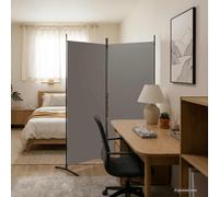 Cloison de Séparation 2 Panneaux Anthracite 175x180 cm Tissu Paravent vidaXL