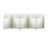 Cloison De Séparation 23,62 X 11,81 Pouces, 4/5/6 Panneaux, Cloisons De Séparation en Rotin À Monter Soi-même, for Salles De Classe Et Maternelles(White,23.62 x 11.81in-5 Panels)