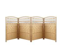 Cloison De Séparation 23,62 X 11,81 Pouces, 4/5/6 Panneaux, Cloisons De Séparation en Rotin À Monter Soi-même, for Salles De Classe Et Maternelles(Beige,23.62 x 11.81in-4 Panels)