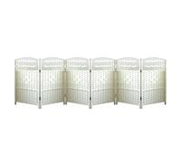 Cloison De Séparation 23,62 X 11,81 Pouces, Cloison De Séparation Courte À Monter Soi-même, 4/5/6 Panneaux en Rotin, for Salles De Classe Et Maternelles(White,23.62 x 11.81in-6 Panels)
