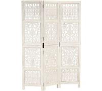 vidaXL Cloison de séparation 3 panneaux – Blanc 120x165 cm – Bois manguier