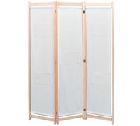 vidaXL Cloison de séparation 3 panneaux Crème 120x170x4 cm Tissu 42975