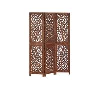 Cloison de séparation 3 panneaux Marron 120x165cm Bois manguier Brun G