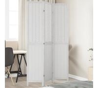 vidaXL Cloison de séparation 3 panneaux blanc en bois de paulownia massif