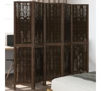 Cloison de Séparation 3 Panneaux Paravent Marron Foncé Paulownia Massif vidaXL