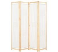 vidaXL Paravent cloison de séparation 4 panneaux pliable brise-vue tissu crème