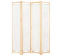 vidaXL Paravent cloison de séparation 4 panneaux pliable brise-vue tissu crème