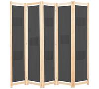 vidaXL Cloison de séparation 5 panneaux Marron 200 x 170 x 4 cm Tissu 248181