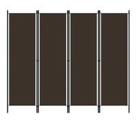 vidaXL Cloison de séparation 4 panneaux Marron 200 x 180 cm