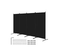 VEVOR Paravent Multifonctionnel à 4 Panneaux, Cloison de Séparation Autoportant 346,4 x 184 cm, Séparateur de Pièces Intérieur Pliable, Brise-vue pour Confidentialité, Bureau, Chambre, Salon, Noir