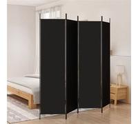 vidaXL Cloison de séparation 4 panneaux pliable tissu noir 200x200 cm