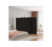 vidaXL Cloison de séparation 4 panneaux Noir 698x180 cm Tissu Noir