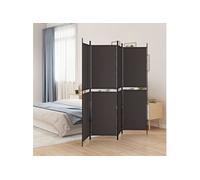 vidaXL Cloison de Séparation 4 Panneaux Séparateur de Pièce Pliable Diviseur Écran d'Intimité Paravent Décoration Salon Marron 200x200 cm Tissu Marron G