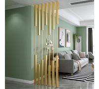 Cloison de séparation 5/8 pièces, paravent de confidentialité de séparation du Sol au Plafond pour Bureau Chambre à Coucher Salon décorative Barre de séparation Murale dorée(5pcs-B,190cm/75in/6.2ft)