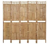vidaXL Cloison de séparation en bambou 5 panneaux 200 x 180 cm
