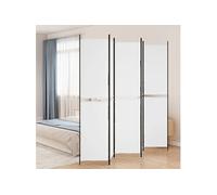 350250 vidaXL Cloison de séparation 5 panneaux Blanc 250x220 cm Tissu