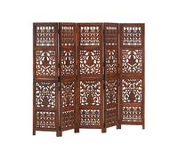 Cloison de séparation 5 panneaux Marron 200x165cm Bois manguier