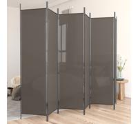 Cloison de Séparation 5 Panneaux Marron 250x220 cm Tissu Paravent vidaXL
