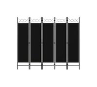 Cloison de séparation 5 panneaux Noir 200x180 cm