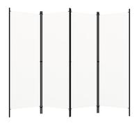 vidaXL Cloison de séparation 4 panneaux Blanc crème 200x180 cm