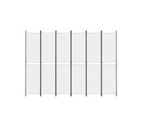 vidaXL Cloison de séparation 6 panneaux Blanc 300x220 cm Tissu Blanc